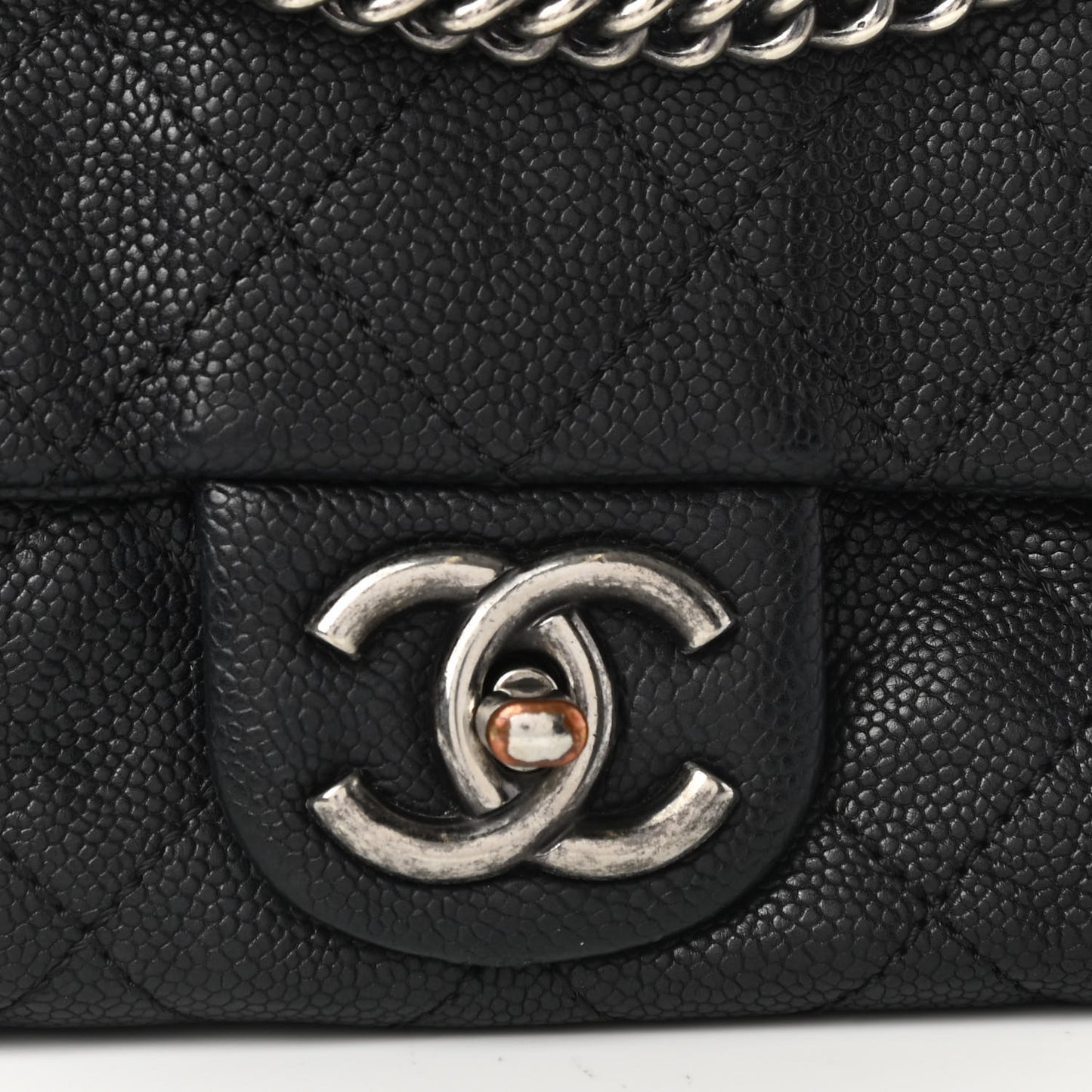Caviar Quilted Medium Simply CC Flap Black