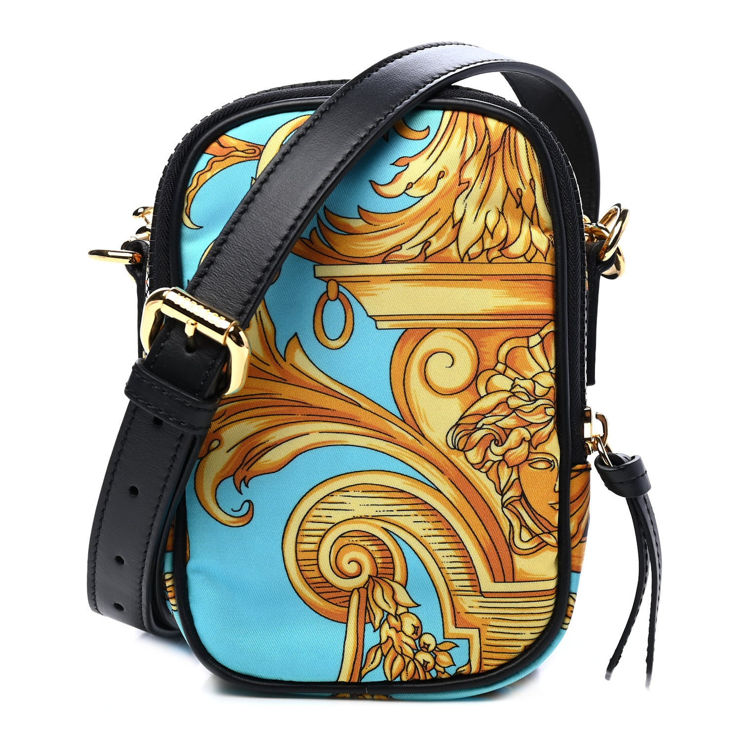 Nylon Baroque Print Small Crossbody Bag Black