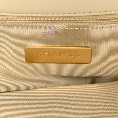 Chanel Lambskin Quilted Maxi Chanel 19 Flap Beige 6 of 10