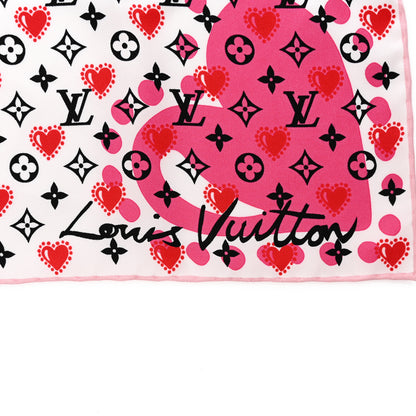 Louis Vuitton Silk I LV U Square 45 Scarf Pink White 2 of 3