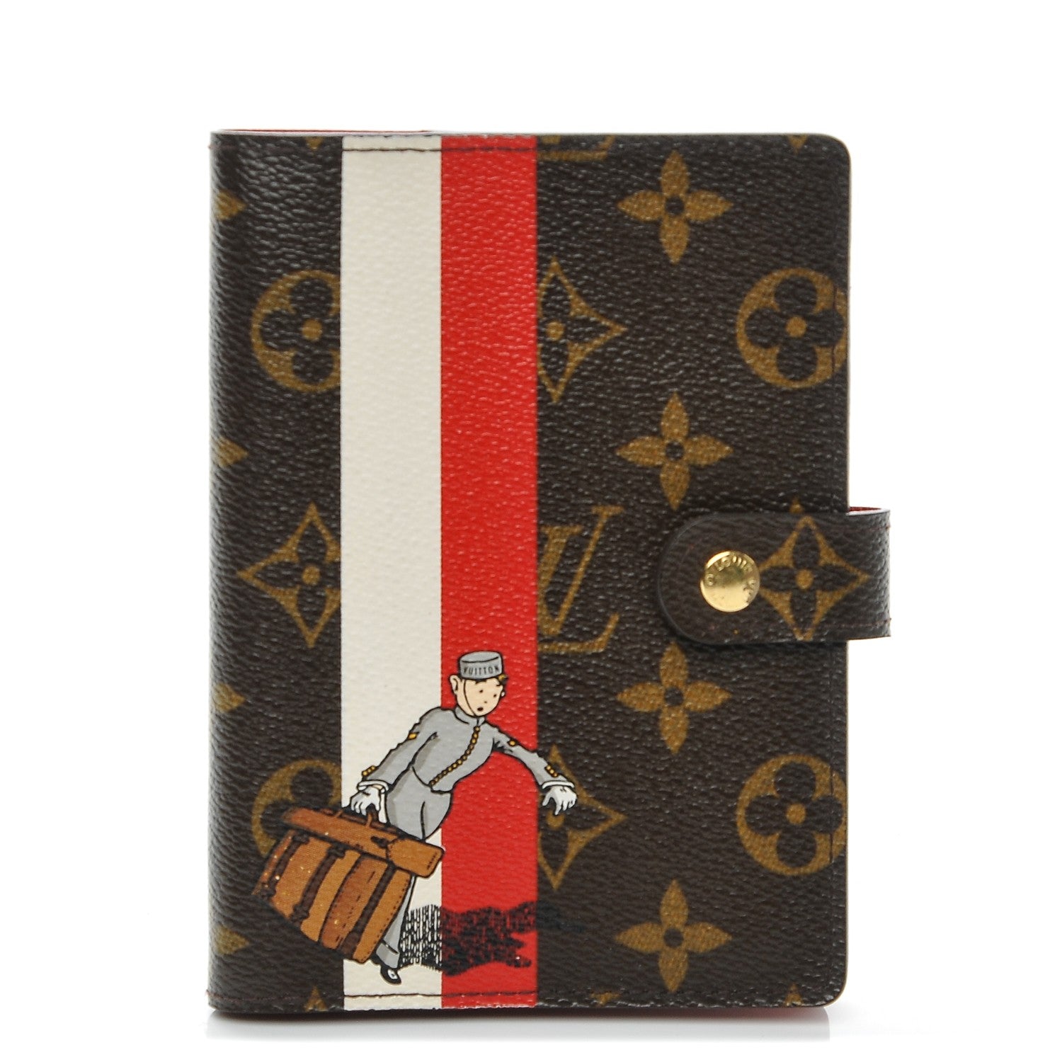 Louis Vuitton Monogram Groom Small Ring Agenda Cover Red 1 of 7