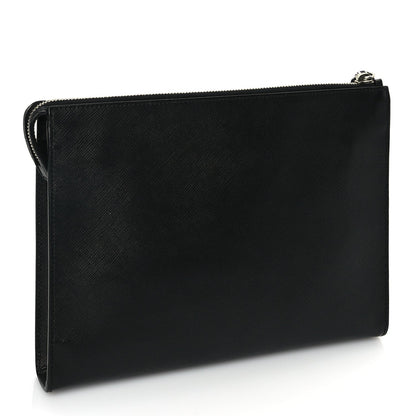 Prada Saffiano Pouch Wristlet Black 3 of 7