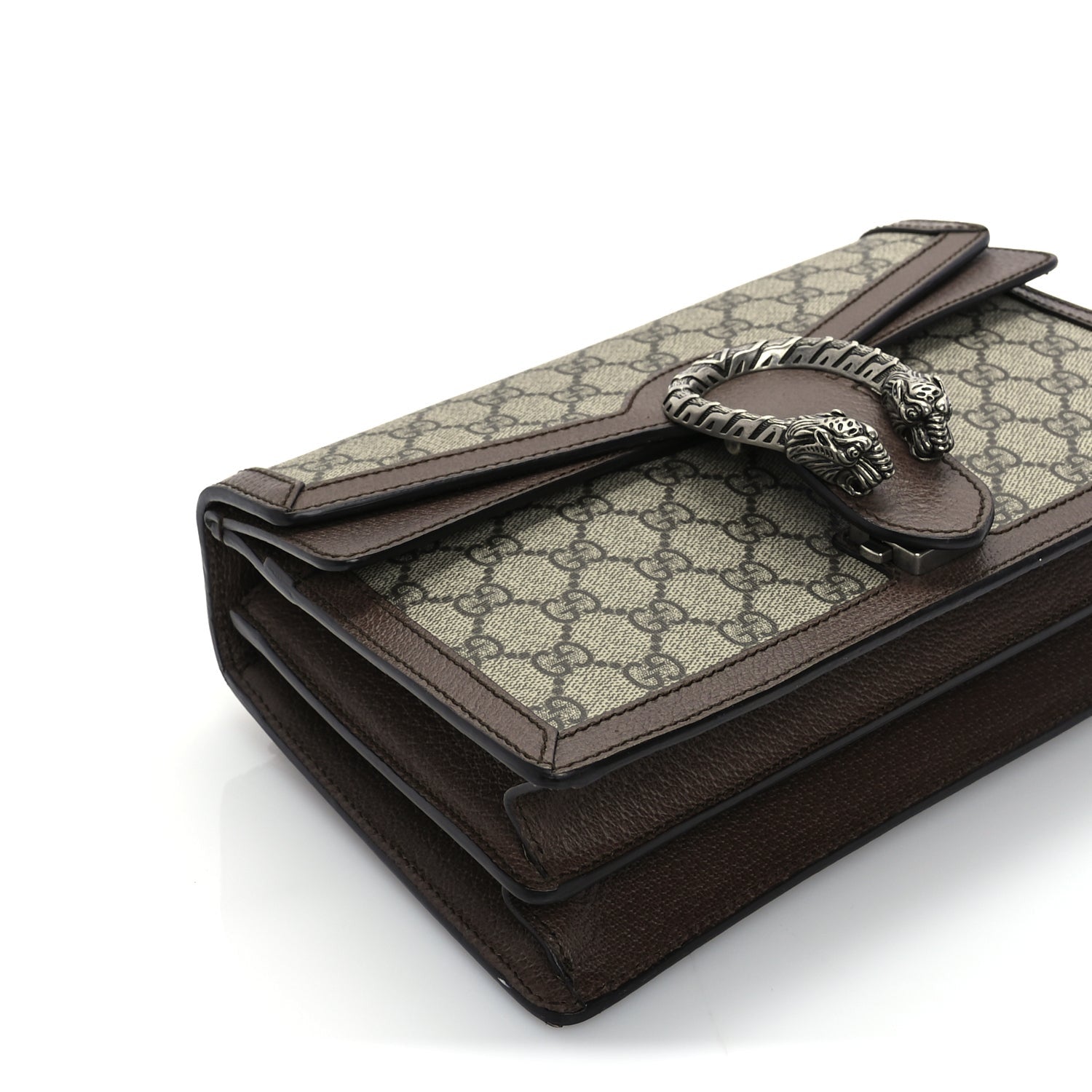 Gucci GG Supreme Monogram Textured Dollar Calfskin Top Handle Dionysus Shoulder Bag Beige Ebony New Acero 8 of 9