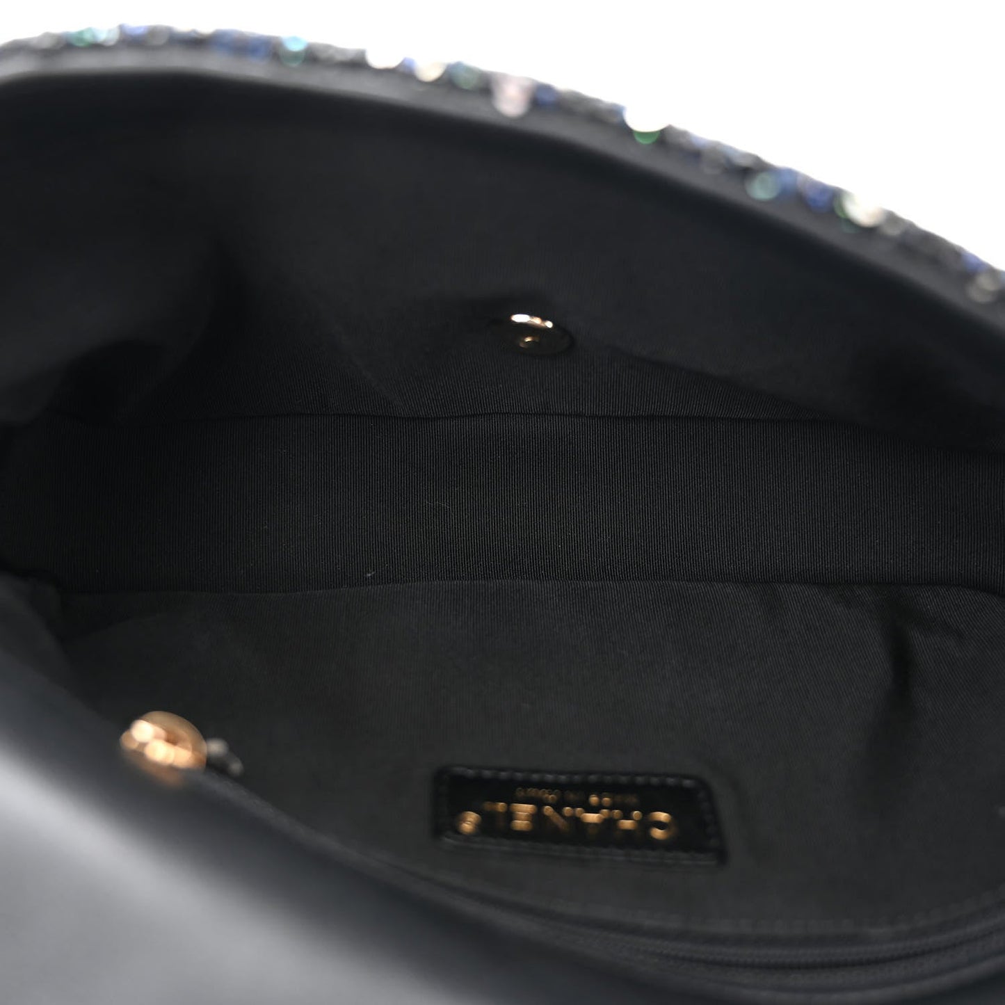 Tweed Medium Pearl Handle Flap Black Ecru