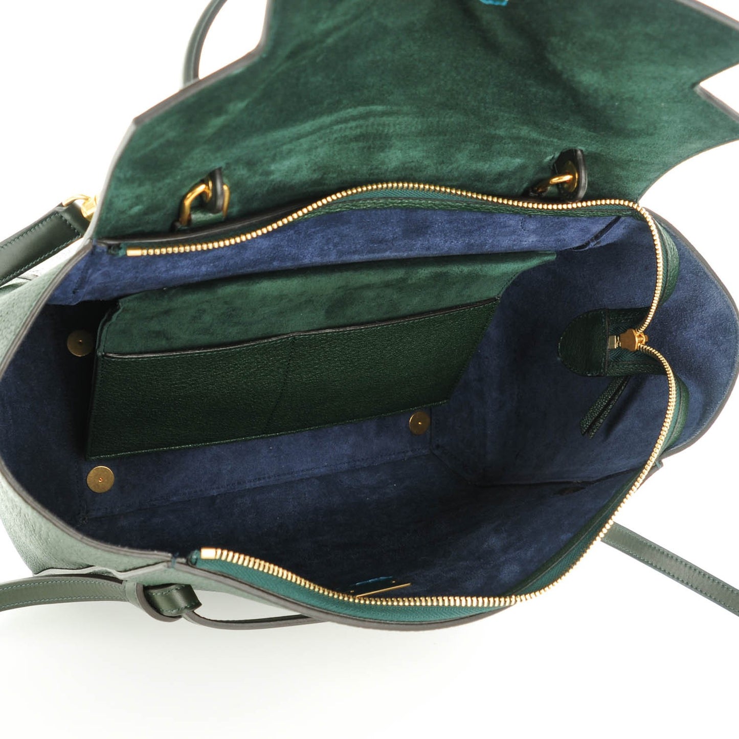 Goatskin Smooth Calfskin Mini Belt Bag Dark Green