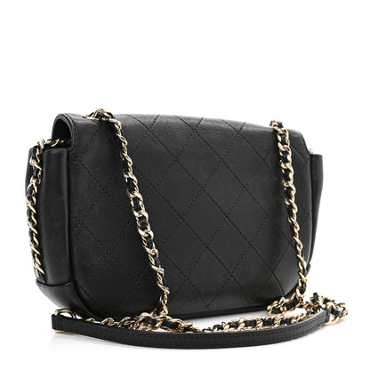 Chanel Goatskin Stitched Casual Trip Single Flap Black 4 of 19