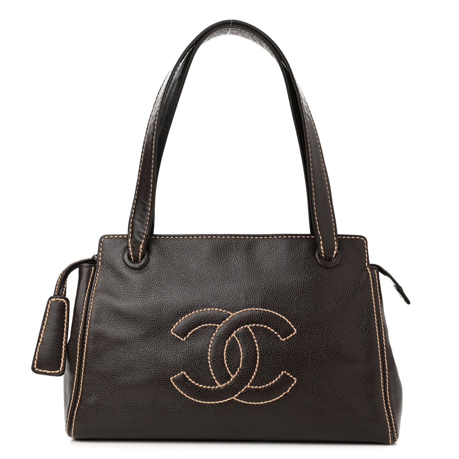 Chanel Caviar Stitched CC Shoulder Bag Brown 1 of 10