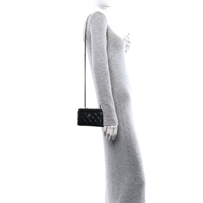 Chanel Lambskin Quilted Pearl Crush Small Vanity Case With Chain Black 2 of 10