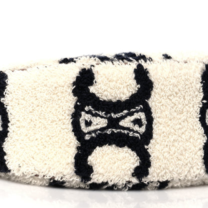 Celine Bouclette Embroidered Ava Triomphe Shoulder Bag Navy Tan 9 of 10