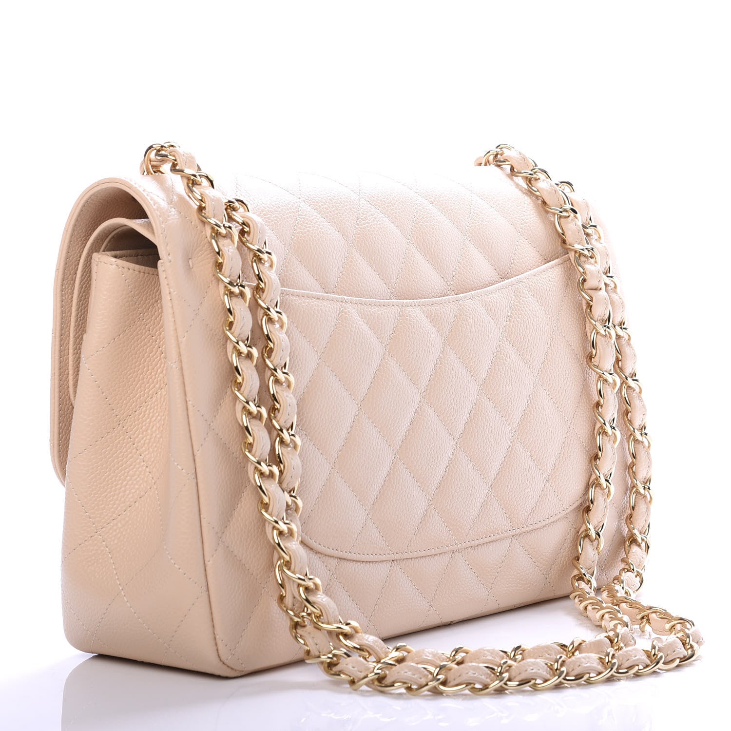 Chanel Caviar Quilted Jumbo Double Flap Beige Clair 3 of 9
