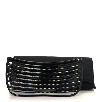 Chanel Nylon Crystal Square Sunglasses 71538 Black Grey 7 of 7