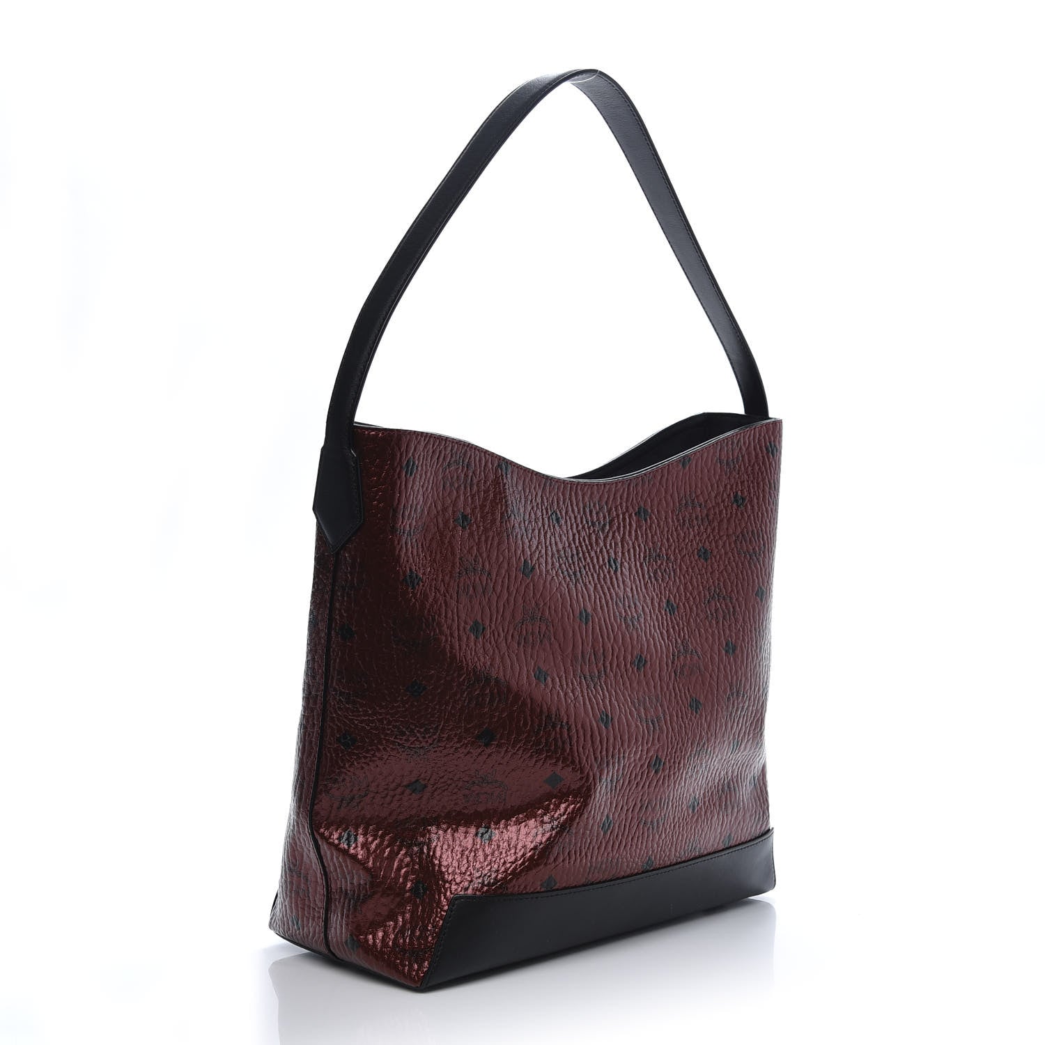 MCM Metallic Visetos Medium Hobo Bag Scooter Red 3 of 11