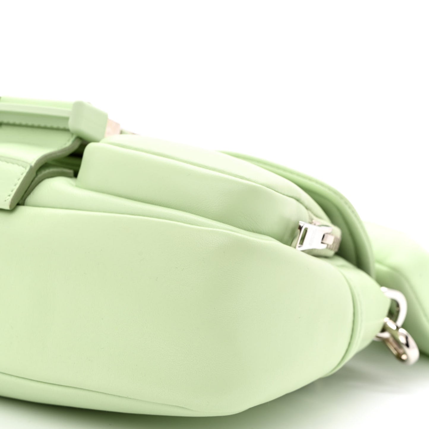 Nappa Re-Nylon Double Pocket Buckle Shoulder Bag Acqua