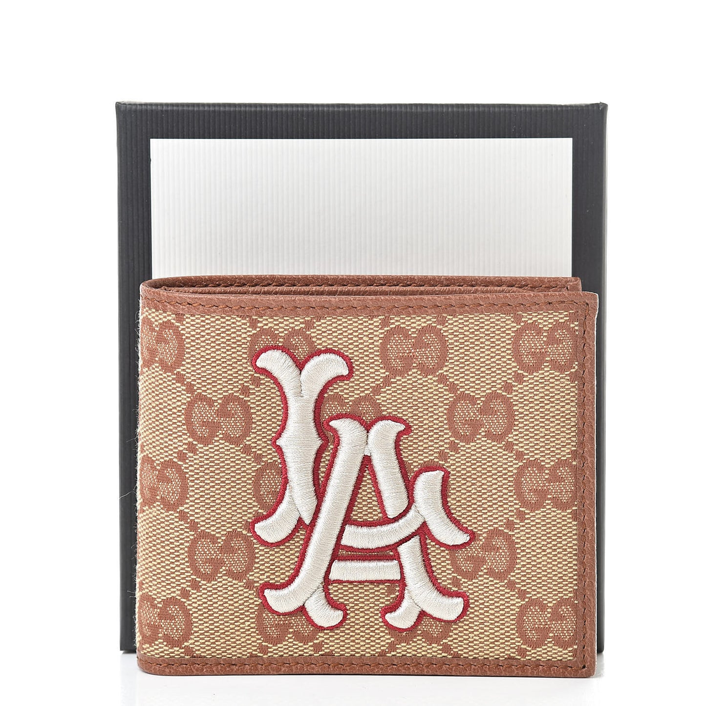X MLB Monogram LA Dodgers Bi-Fold Wallet Beige Ruggine Ivory