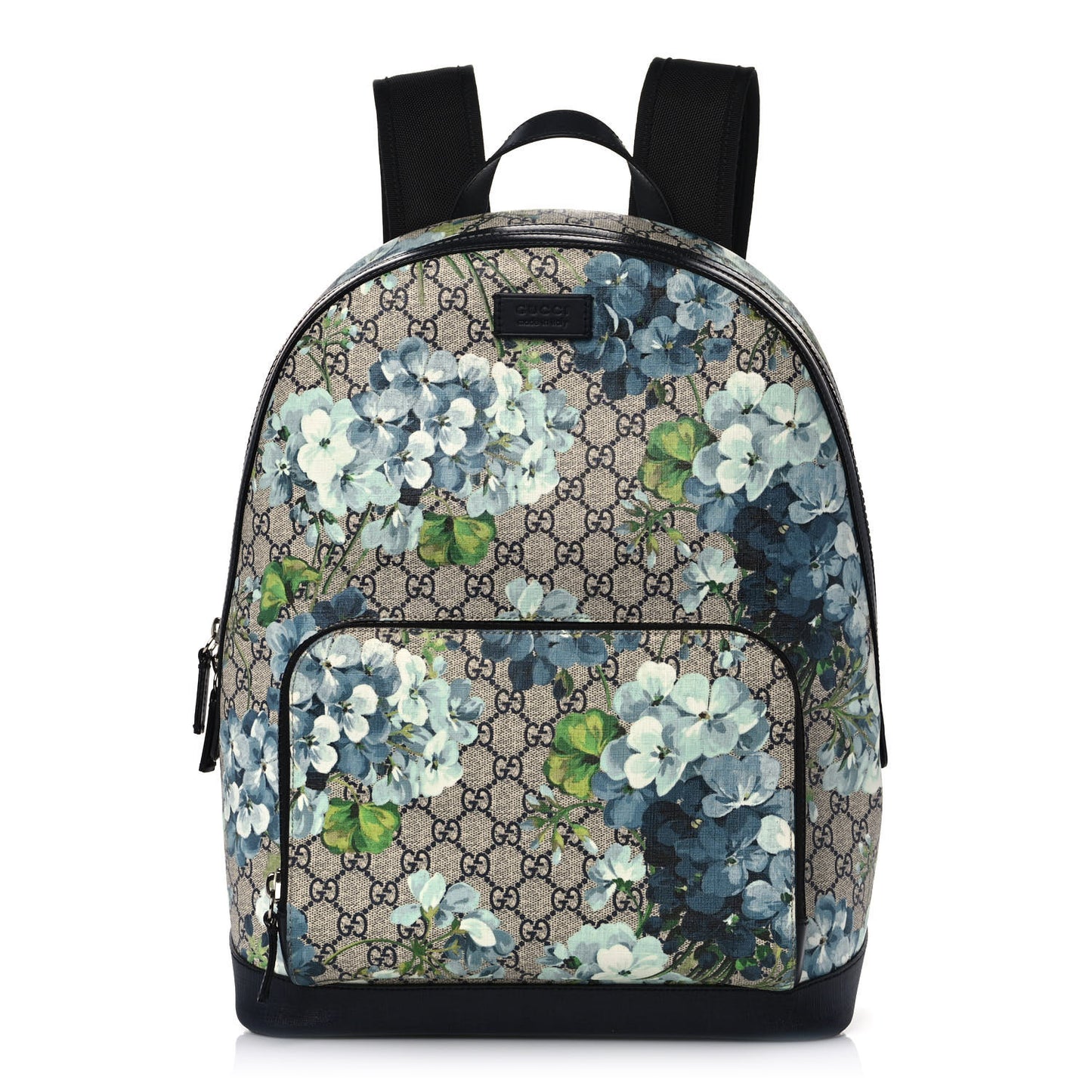 GG Supreme Monogram Blooms Medium Day Backpack Beige Blue Navy