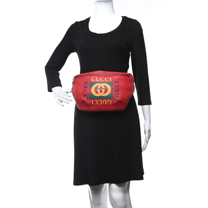 Gucci Grained Calfskin Small Logo Belt Bag Hibiscus Red 2 of 10