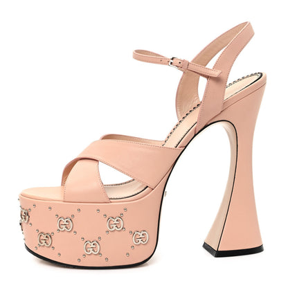 Gucci Malaga Kid Interlocking G Studs 155mm Platform Sandals 41 Perfect Pink 1 of 7