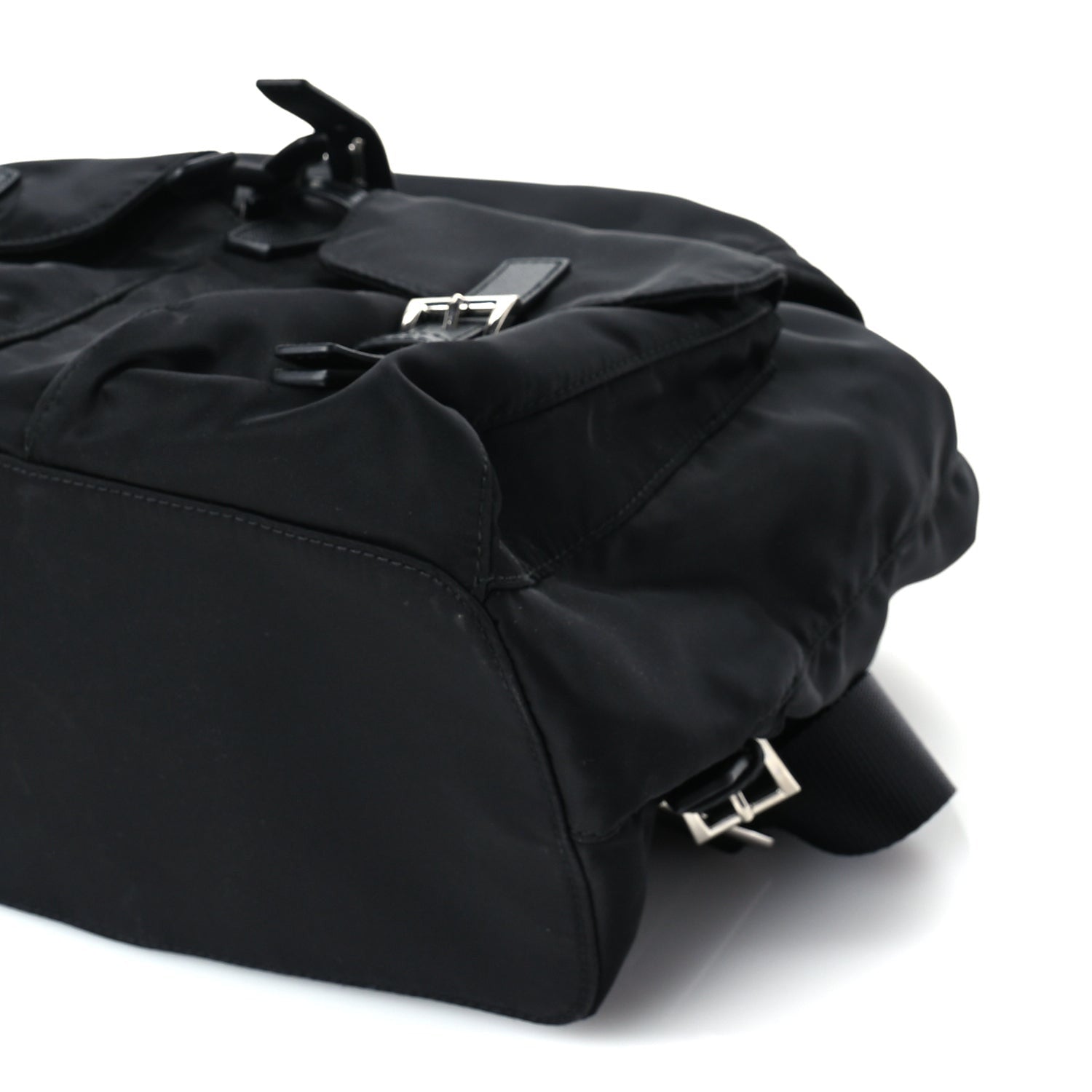 Prada Re-Nylon Vela Saffiano Medium Backpack Black 8 of 8