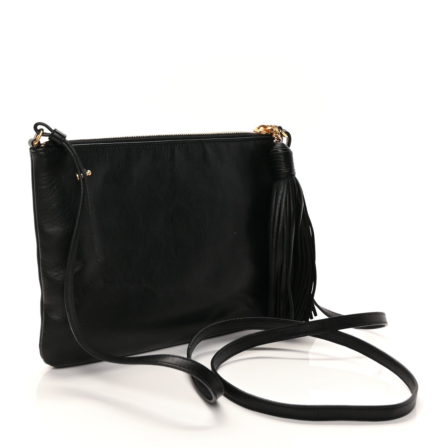 Saint Laurent Calfskin Teen Monogram Crossbody Bag Black 2 of 8