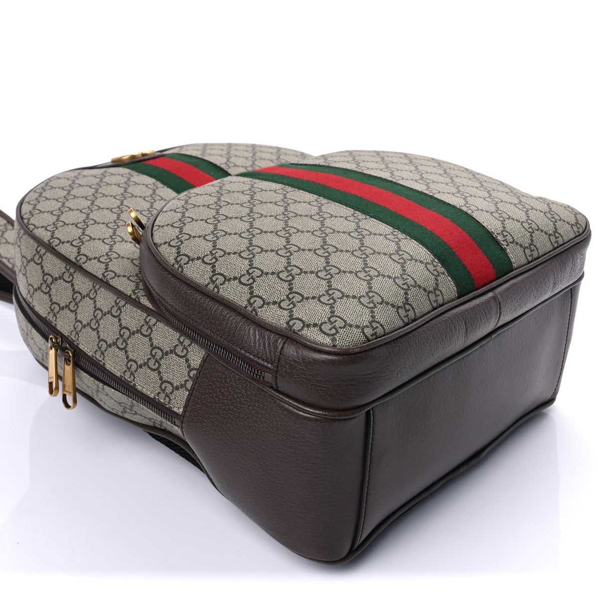 Gucci GG Supreme Monogram Ophidia Backpack  Beige Ebony Brown 7 of 8