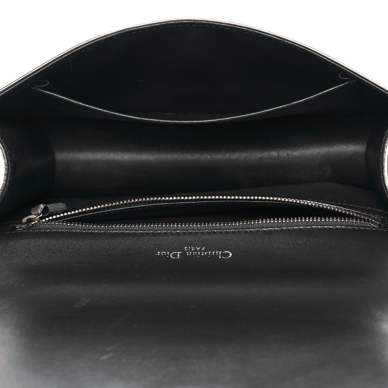 Christian Dior Metallic Patent Micro-Cannage Medium Diorama Flap Bag Silver 9 of 18