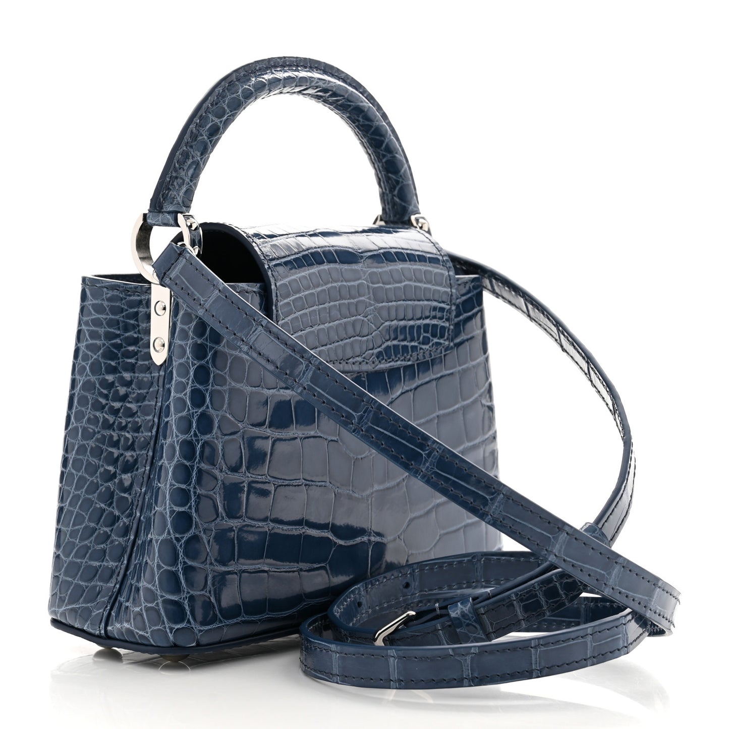 Crocodile Mini Capucines Ocean Blue
