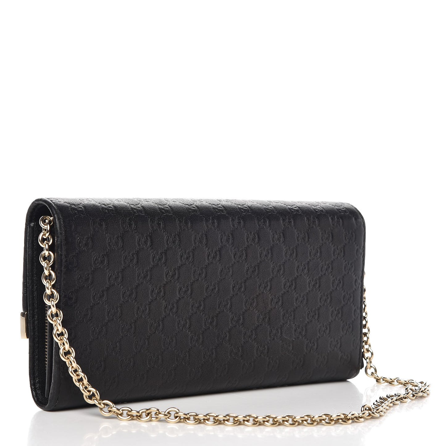 Soft Microguccissima Dice Chain Wallet Black