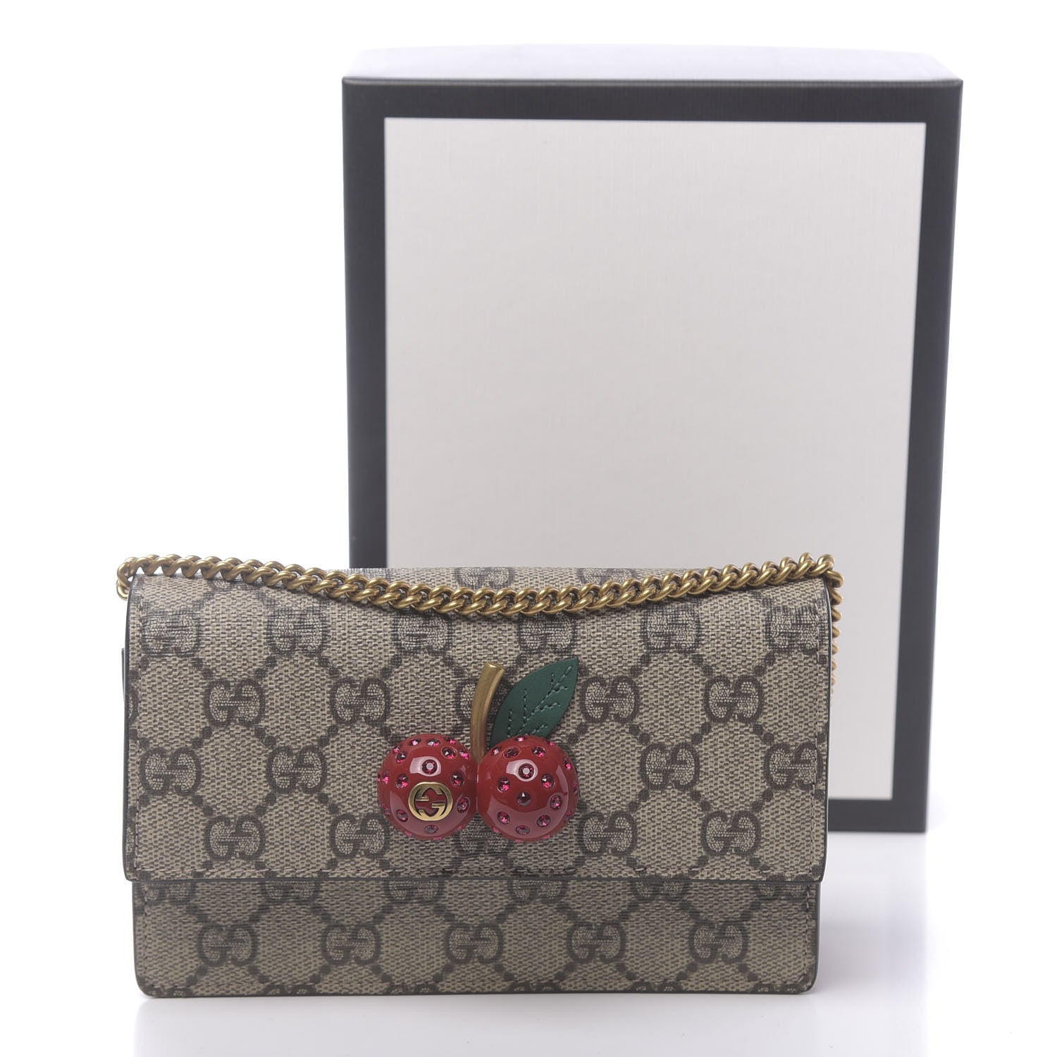 Gucci GG Supreme Monogram Mini Cherry Chain Bag 10 of 10