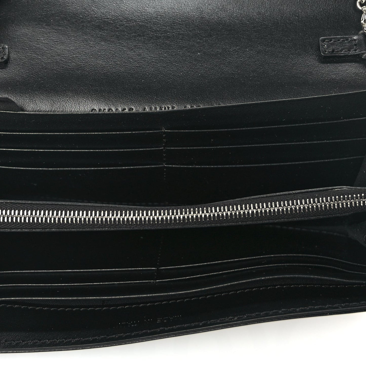X MARC JACOBS Nappa Vitello King Logo Print Continental Wallet On Chain White Black