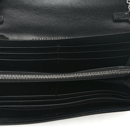 Fendi X MARC JACOBS Nappa Vitello King Logo Print Continental Wallet On Chain White Black 4 of 9
