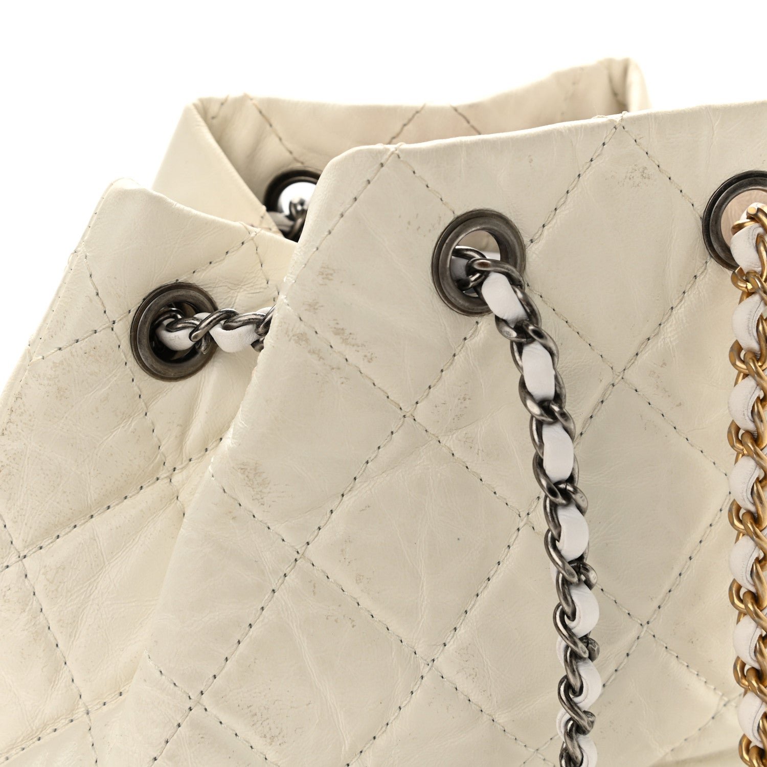 Chanel Aged Calfskin Quilted Small Gabrielle Backpack White 11 of 11
