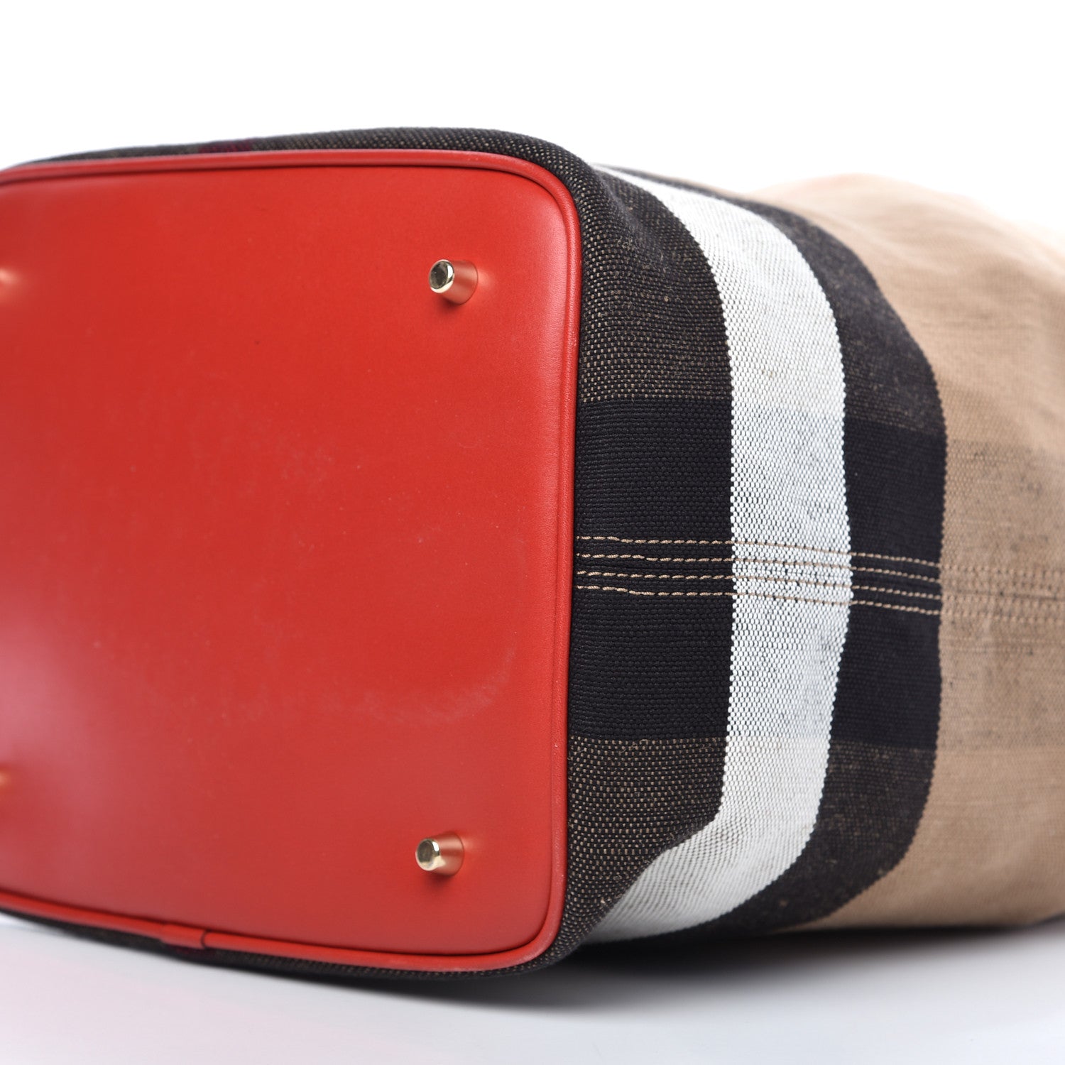 Burberry Canvas Mega Check Medium Ashby Hobo Cadmium Red 7 of 10
