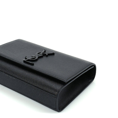 Saint Laurent Grain De Poudre Small Monogram Monochrome Kate Satchel  Black 8 of 8