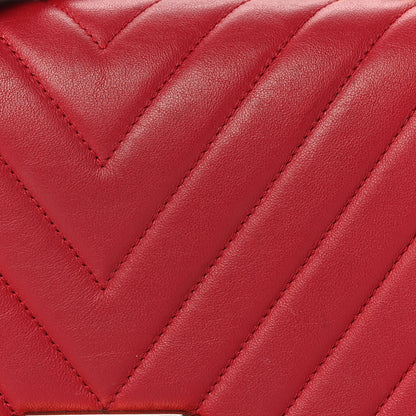 Chanel Lambskin Chevron Quilted Medium Boy Flap Red 14 of 18