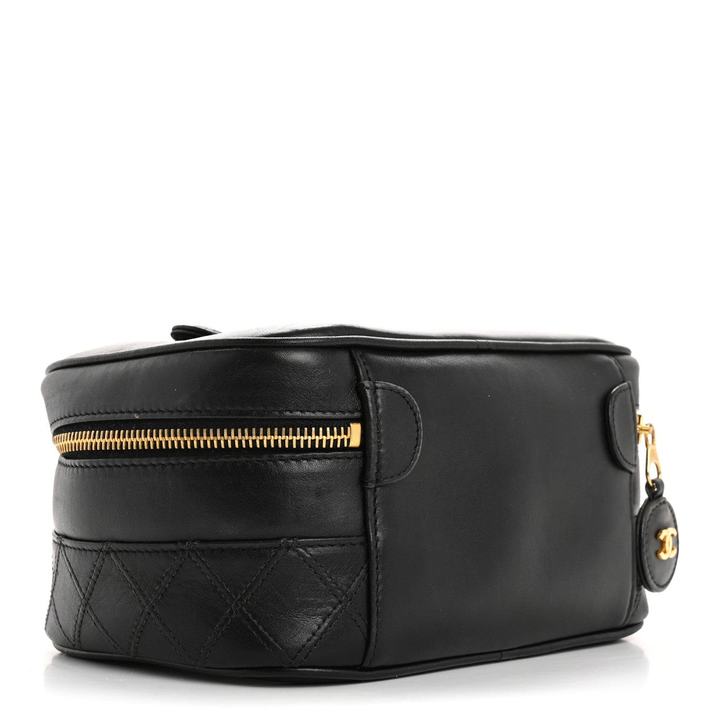 Lambskin Vanity Cosmetic Case Black