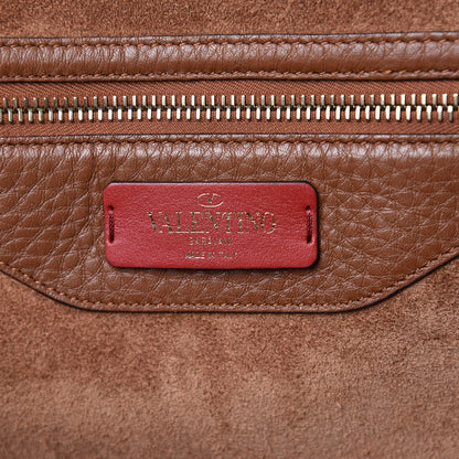 Valentino Garavani Grained Calfskin Rockstud Shoulder Tote Bright Cognac 6 of 8