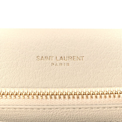Saint Laurent Sheepskin Matelasse Chevron Monogram Medium College Bag Crema Soft 5 of 8
