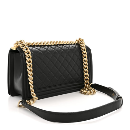 Chanel Lambskin Quilted Medium Boy Flap Black 3 of 10