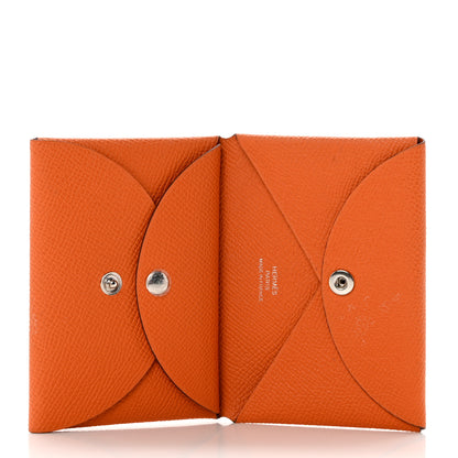 Hermes Epsom Calvi Duo Card Case Orange 5 of 9