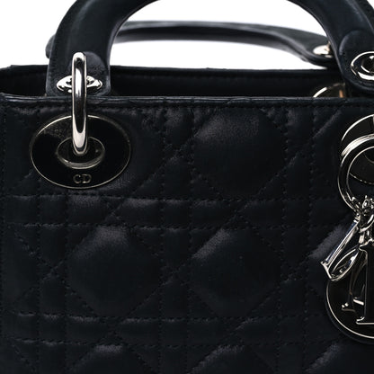 Christian Dior Metallic Lambskin Cannage Mini Lady Dior Black 6 of 8