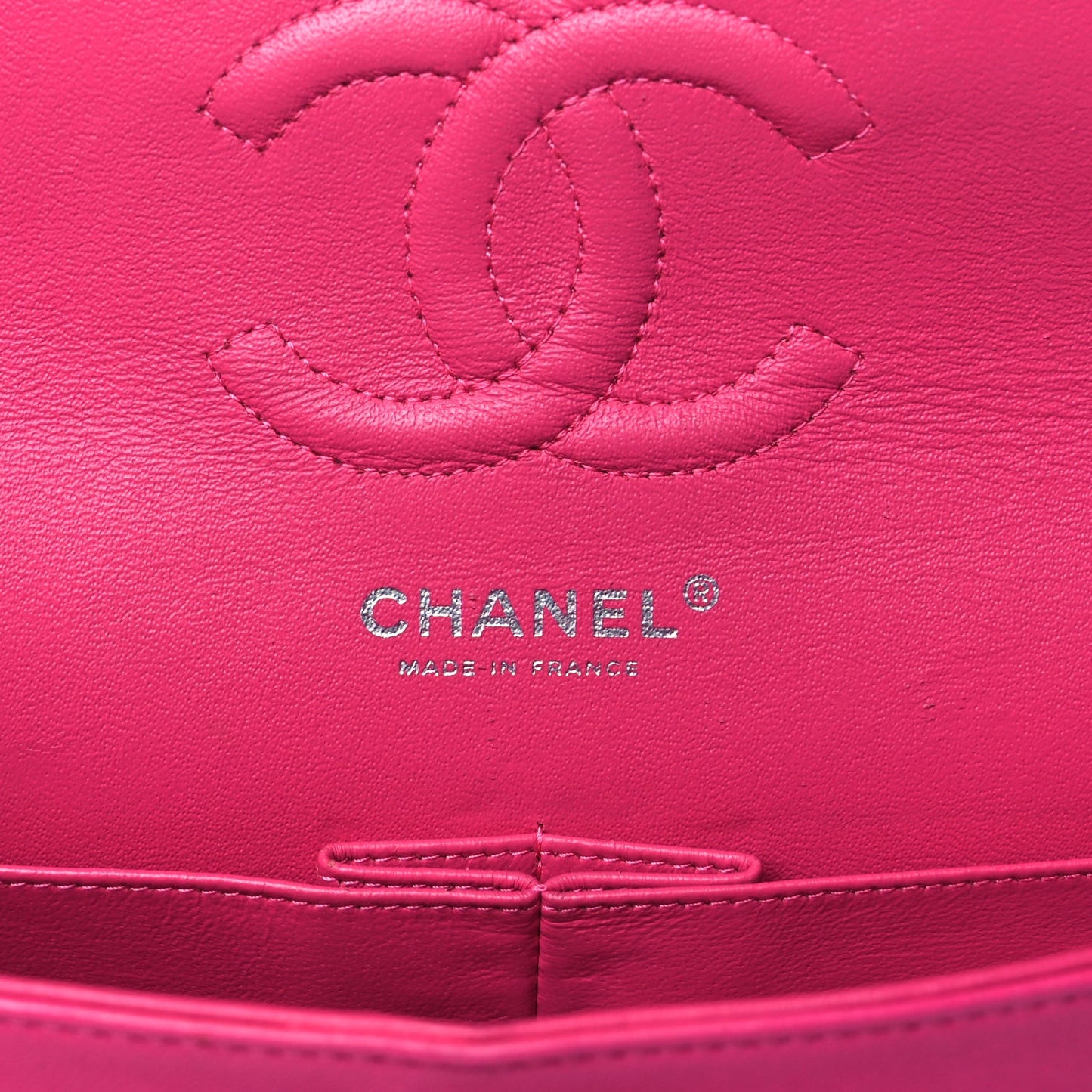 Patent Quilted Medium Double Flap Pink