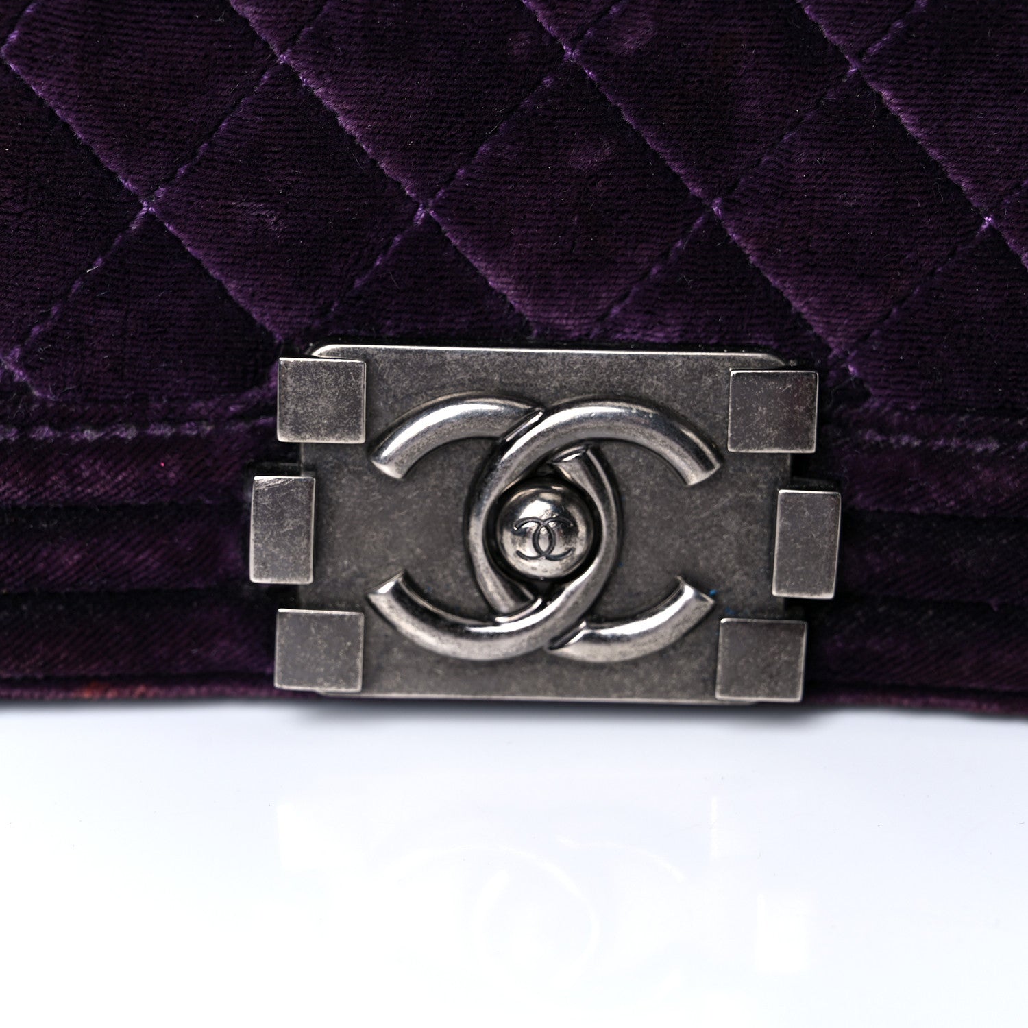 Chanel Velvet Quilted Small Boy Flap Purple 12 of 20