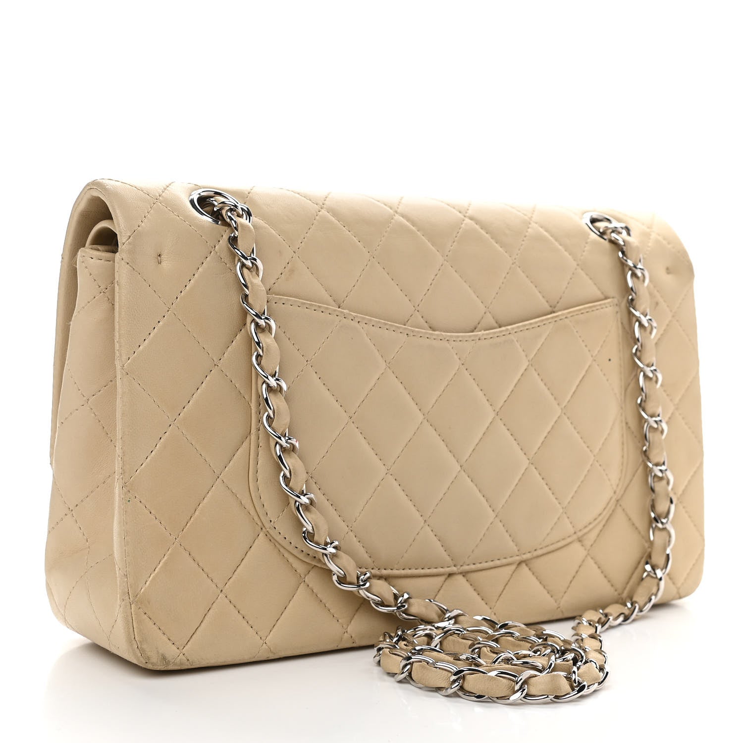 Chanel Lambskin Quilted Medium Double Flap Beige 2 of 10