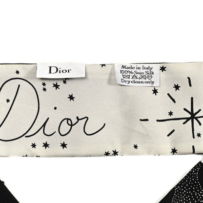 Christian Dior Silk Zodiac Aries Mitzah Scarf Black 4 of 4