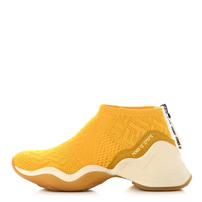 Fendi Technical 3D Mesh Womens FFluid Zip Up Sneakers 36 Reggae Corn White 1 of 10