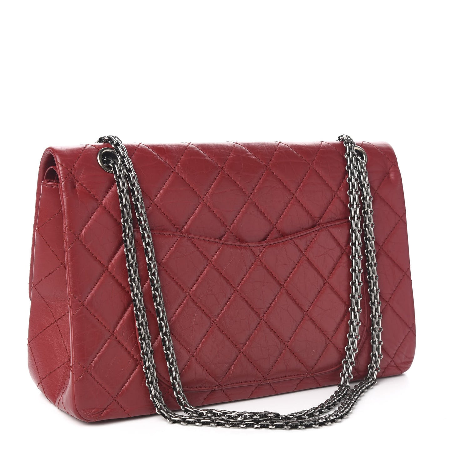 Aged Calfskin Quilted 2.55 Reissue 227 Flap Red