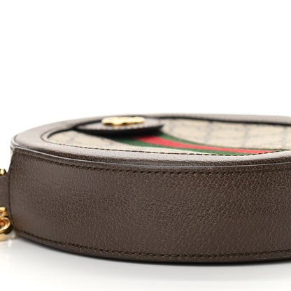 Gucci GG Supreme Monogram Web Mini Ophidia Round Shoulder Bag Brown 9 of 10
