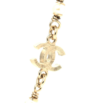 Chanel Bead CC Long Necklace Red White 3 of 3
