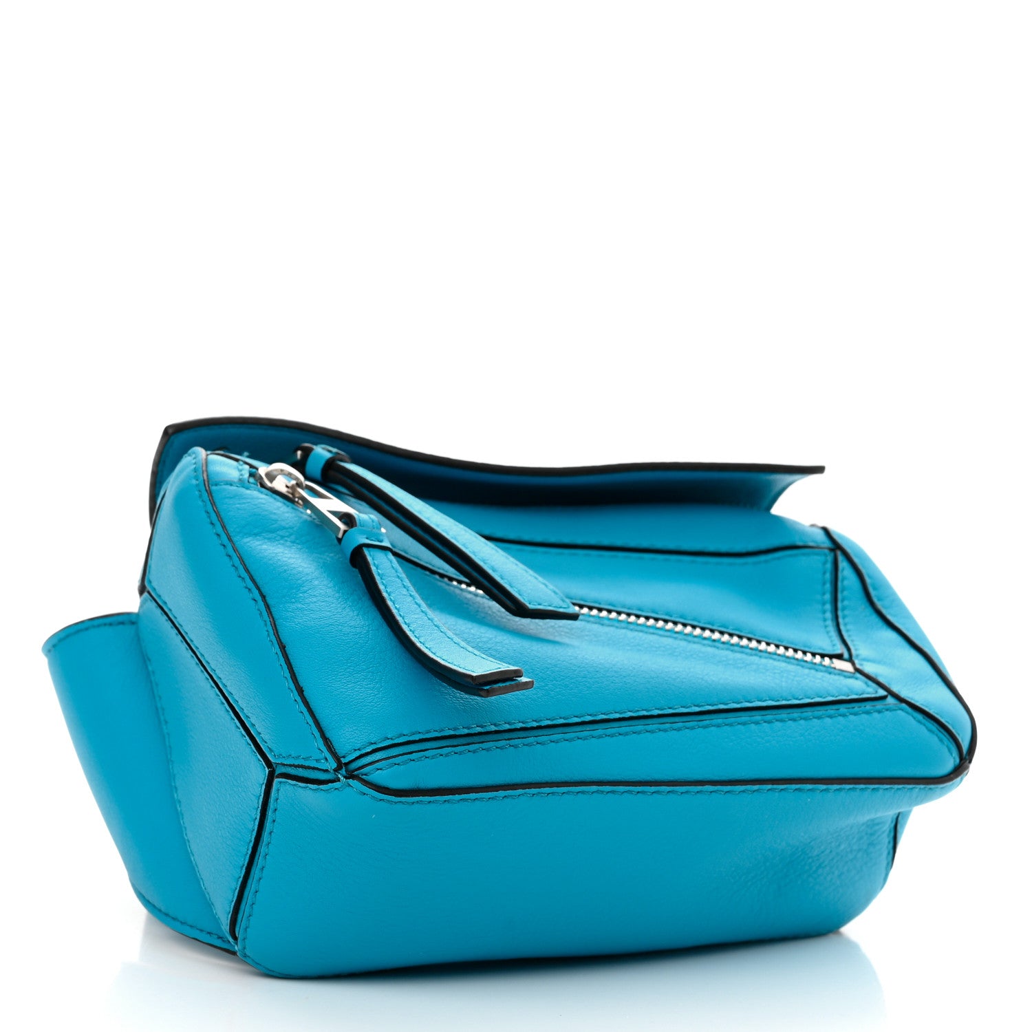 Loewe Calfskin Mini Puzzle Bumbag Cyan 4 of 9