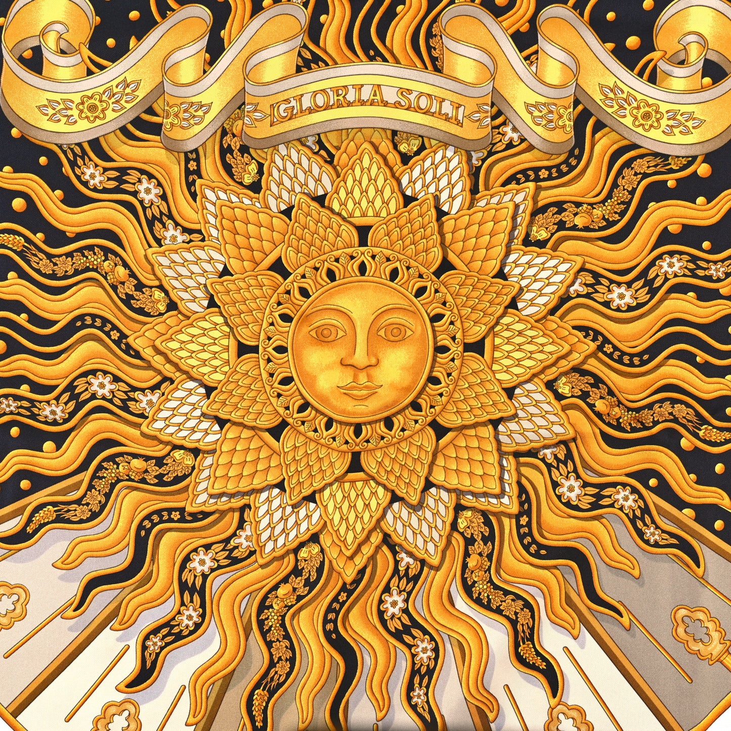 Silk Carpe Diem Scarf 90 Black